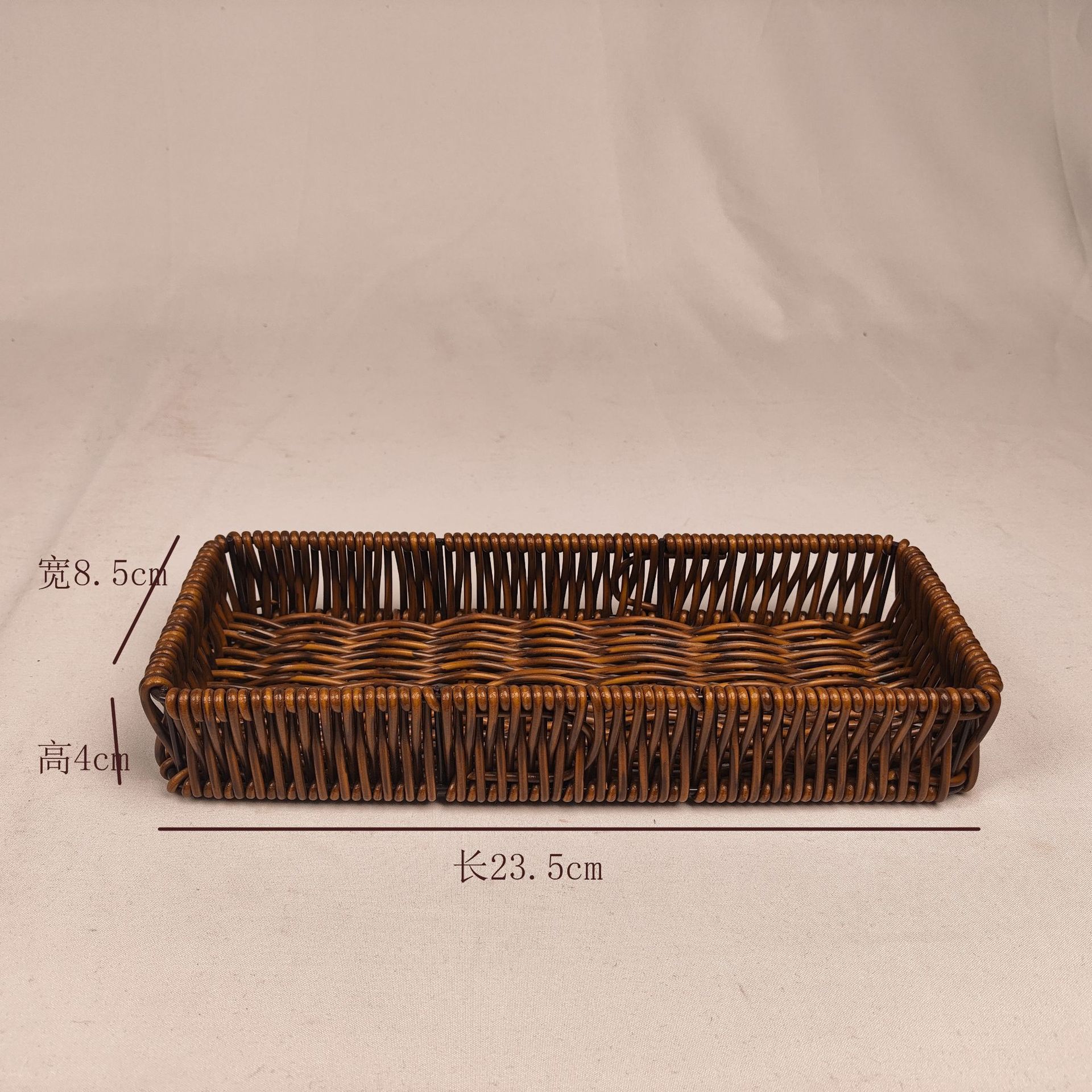 Nueva imitación de caña trenzada estante de cubiertos palillos cesta de frutas cesta de drenaje rectangular cesta de bocadillos cuchillos tenedor cesta de cucharas