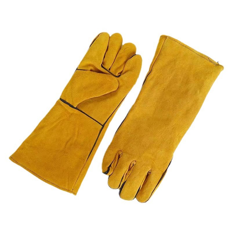 焊接手套黄皮电焊手套牛二层皮  牛皮防烫耐磨耐磨
