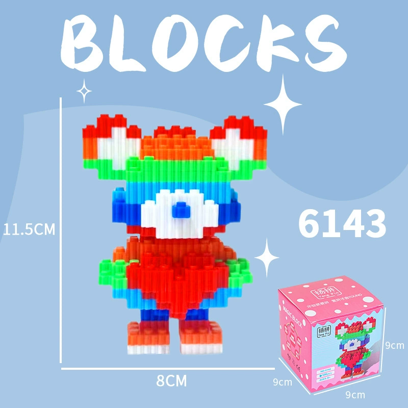 Cartoon Building Block Toy Set, Mini Constructor Doll, 9×9×9 cm, Assorted Character Designs