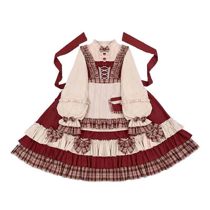 Little Red Riding Hood, long-sleeve, trench coat, plus size, Lolita OP, Lolita style