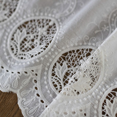 法式復古純棉刺繡鏤空布藝純棉韓式田園蝴蝶結短簾半簾成品飄窗簾