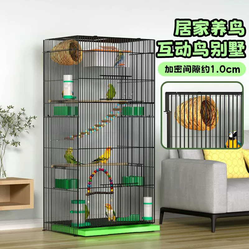 Роскошная домашняя клетка для попугаев, большая вилла, тигровая кожа, черный феникс, пион, мина, большая клетка для разведения