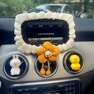 Waffle Bubble Grid Car Screen Frame Cover Display Cover Handmade Decorative Cover Sticky Doll Cover Elastic Cover