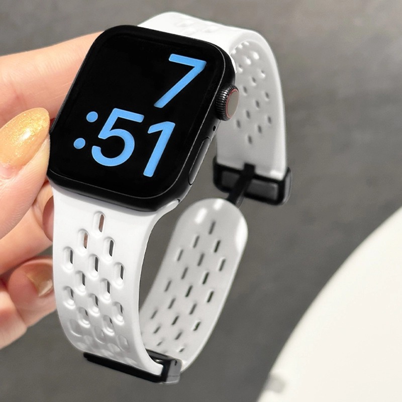 Apple の新しいホールシリコン磁気バックル iwatch ストラップ夏 7 通気性 8applewatch 男性と女性に適しています|undefined