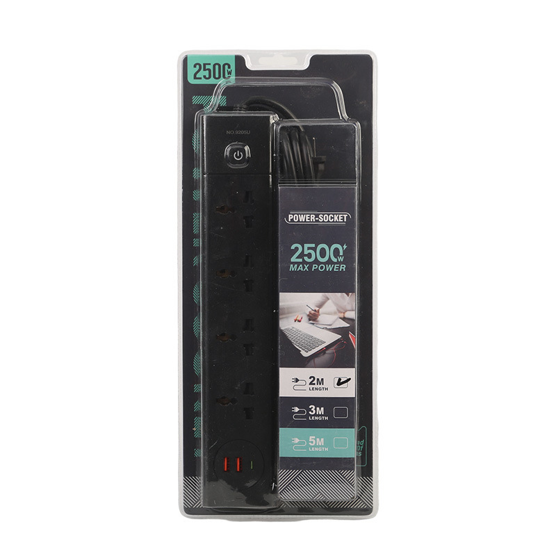 Tarjeta de absorción de cañón doble de alta frecuencia 2USB + 1PD estándar británico estándar europeo estándar americano bolsas neutras blancas y negras Arabia Saudita Dubai