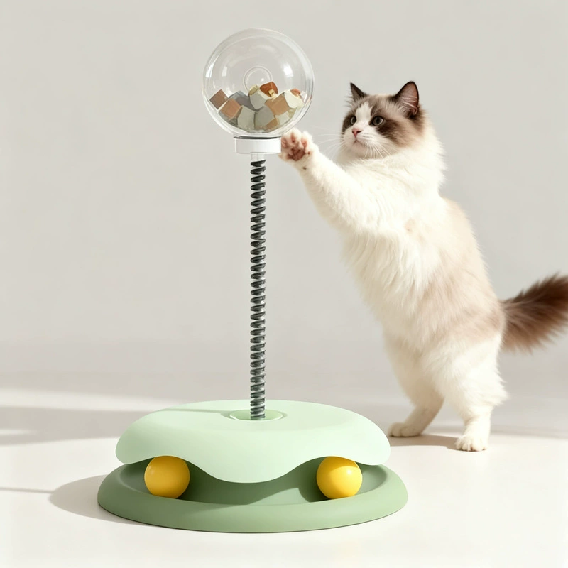 Игрушка для кошек: вращающаяся дразнилка с пружинным шариком для лакомств, для развлечения и снятия скуки, оптовая продажа игрушек для кошек