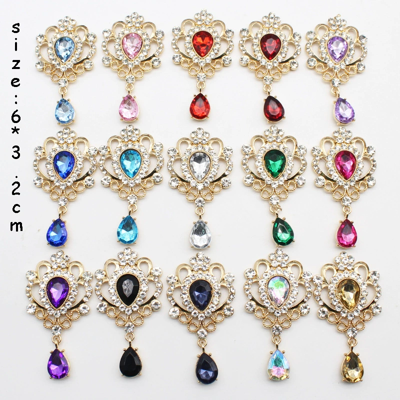 Металлическая золотистая вода, акриловые аксессуары, подвеска, брошь ручной работы, игла, аксессуар для волос