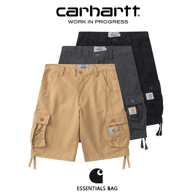 Trendy Carhartt Summer Workwear Shorts Vintage Multi-Pocket Casual Loose Unisex Couple's Bermuda Shorts
