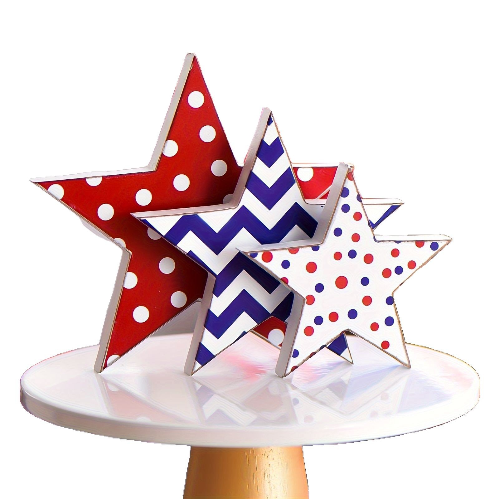 Día de la Independencia de los Estados Unidos, artesanías de madera de pentacos, día nacional, decoraciones de escritorio creativas para el hogar, adornos