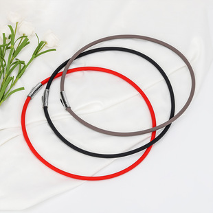 Manufacturer's Ready Stock European and American Silicone Collar Energy Balance Outdoor Sports Magnetic Buckle Cervical Collar Couple Necklace Wholesale