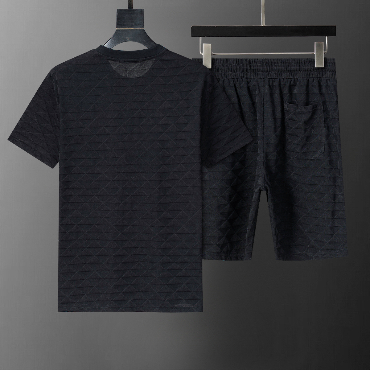 Set de manga corta de alta calidad, set de cuello redondo clásico, set de algodón impreso con letras para hombres y mujeres