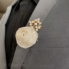 香檳色伴郎伴娘婚禮胸針新娘新郎結婚胸花創意迎嘉賓襟花全套定製