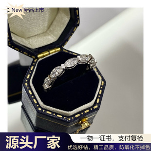 18K White Gold Row Diamond Ring for Women 1.8 Carat Marquise Diamond Full Circle Diamond Ring Laboratory Artificial Cultivation Diamond Ring
