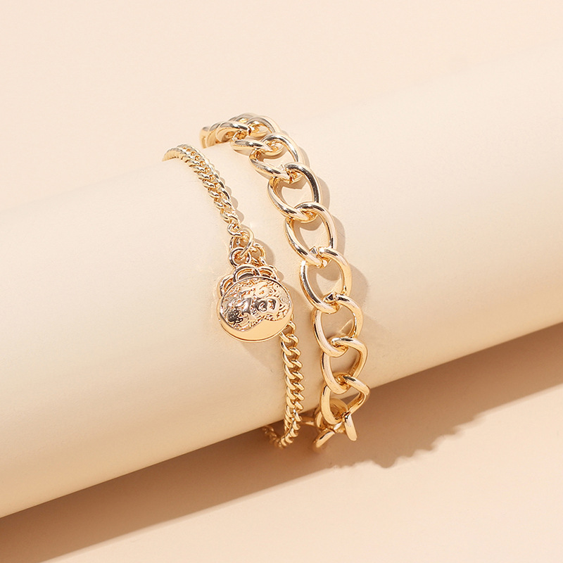 21g Weight Bracelets Classification Anniversary, Business, Travel Occasion Women'S Gender Fashion Metal Multi-layer Bracelet Set 5