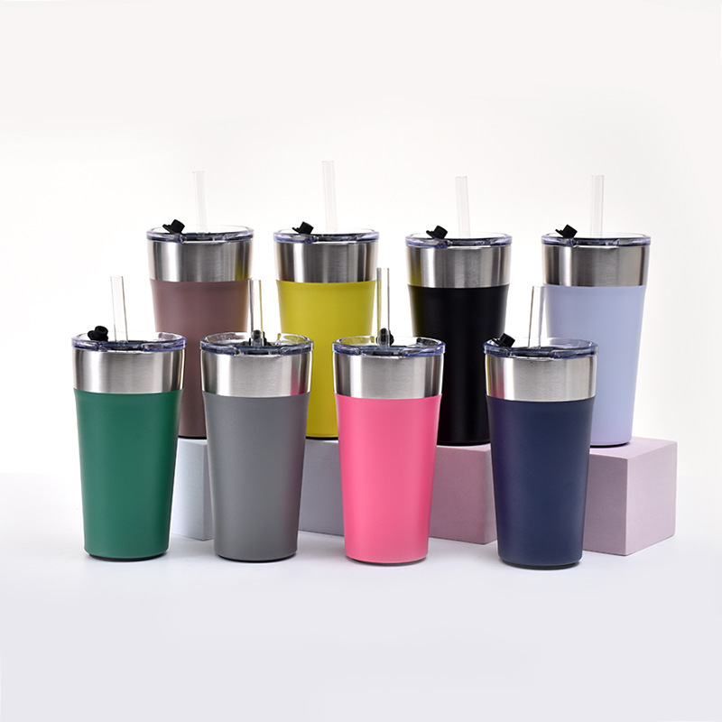 병따개 맥주 컵 더블 진공 냉 아이스 컵 자동차 휴대 흡입 컵 도매 20 온스 횡단