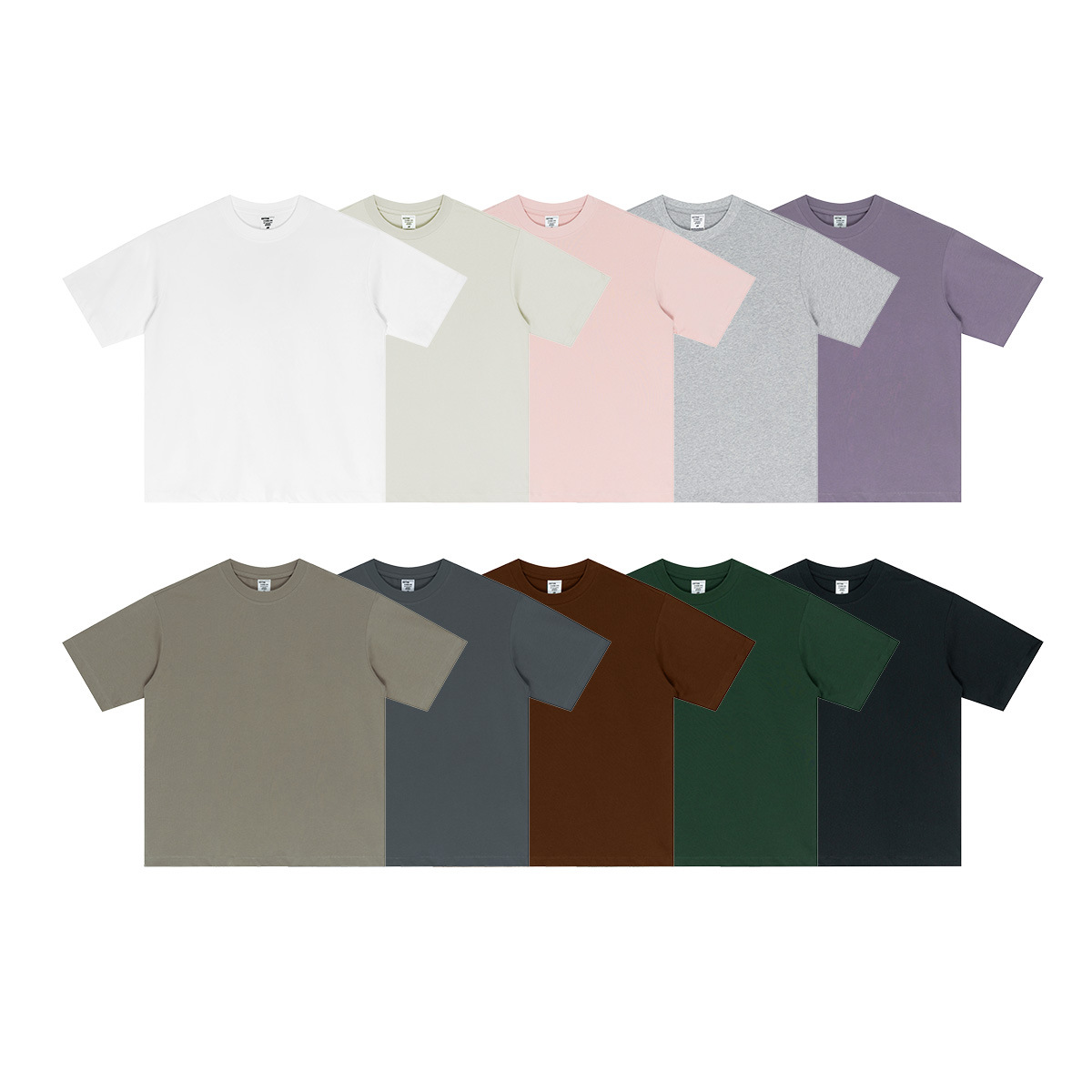 2025 verano marca de moda europea y americana de alta calidad hombro recto color sólido camiseta de manga corta logotipo personalizado de moda para hombres ropa de trabajo de construcción de grupo