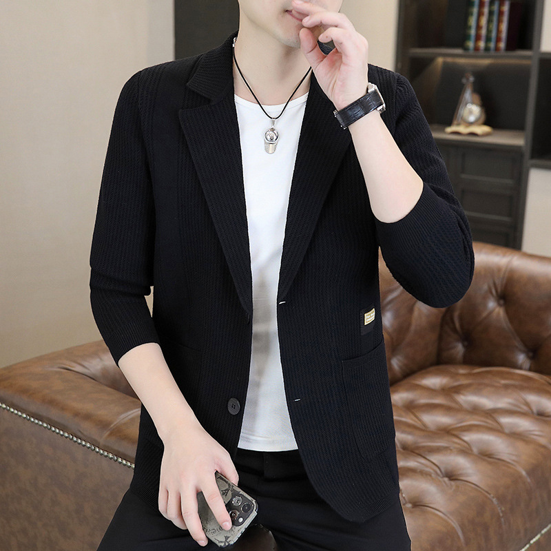 [] Autumn cardigan sweater men's long sleeve sweater jacket file.