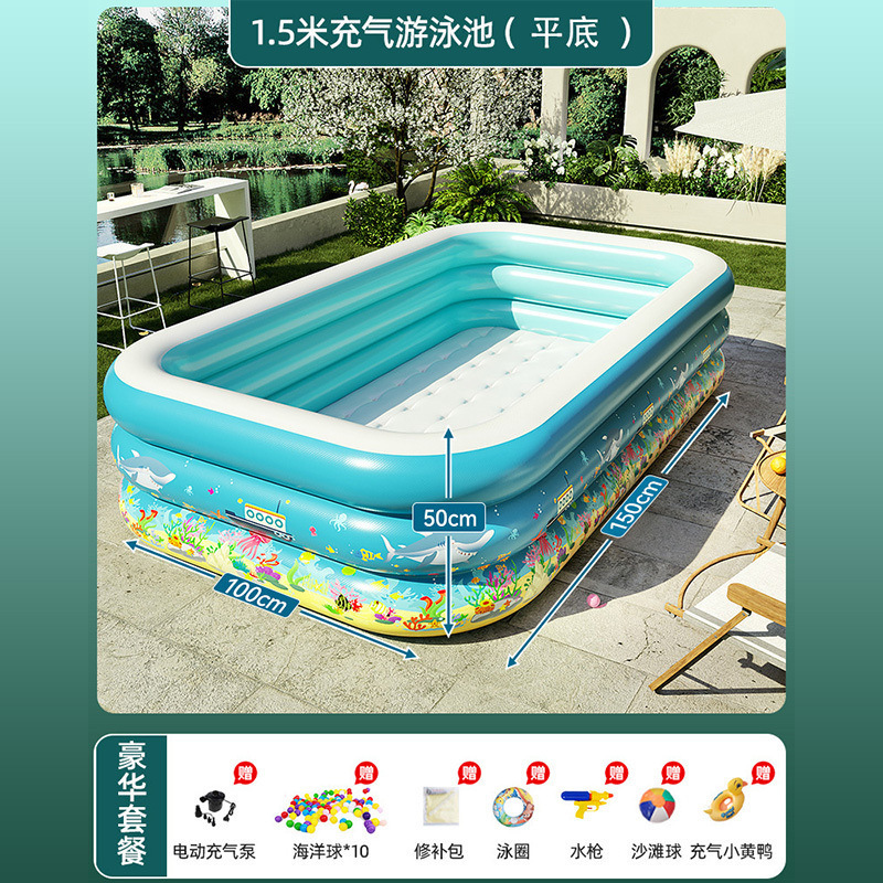 Piscina infláble para niños domésticos, piscina de juego para adultos, gran patio rural al aire libre, bañera plegable de bebé