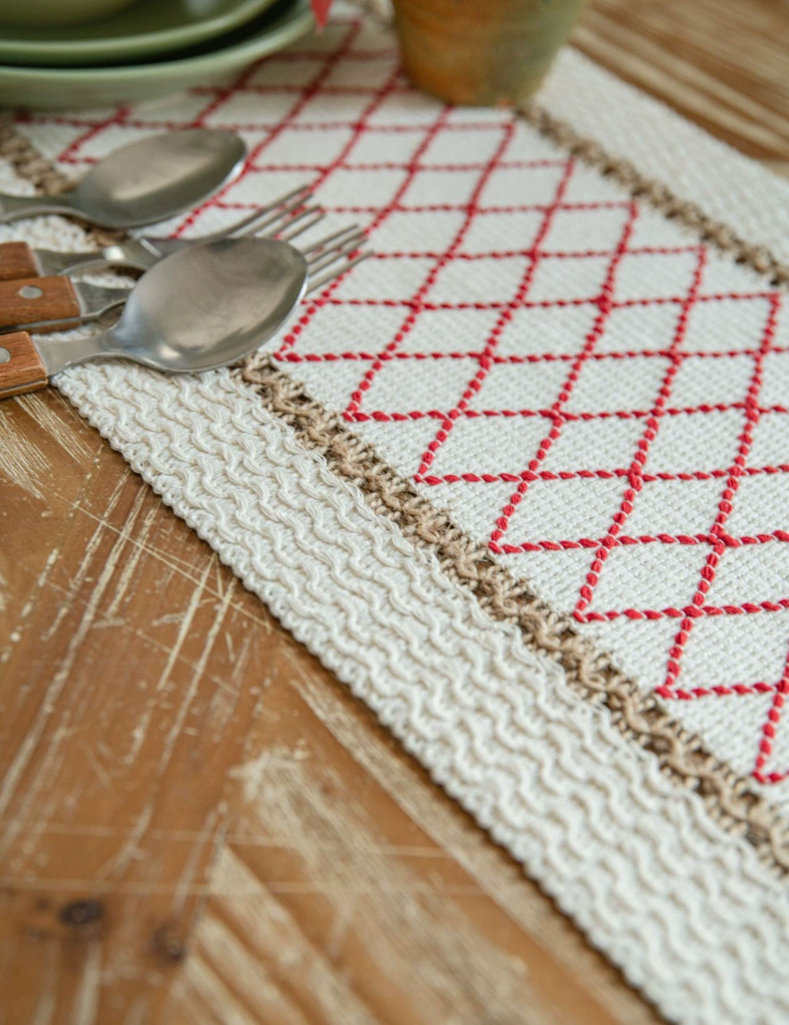Woven rectangular decorations, wholesale, cotton and linen, American style, french style