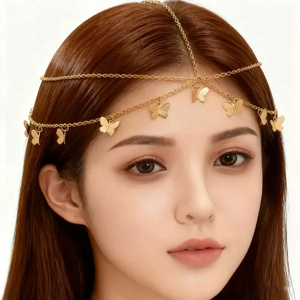 European and American Cross-Border Jewelry, Bohemian Style Trendy Accessories, Multi-Layered Butterfly Tassel Fashion Sequin Head Chain