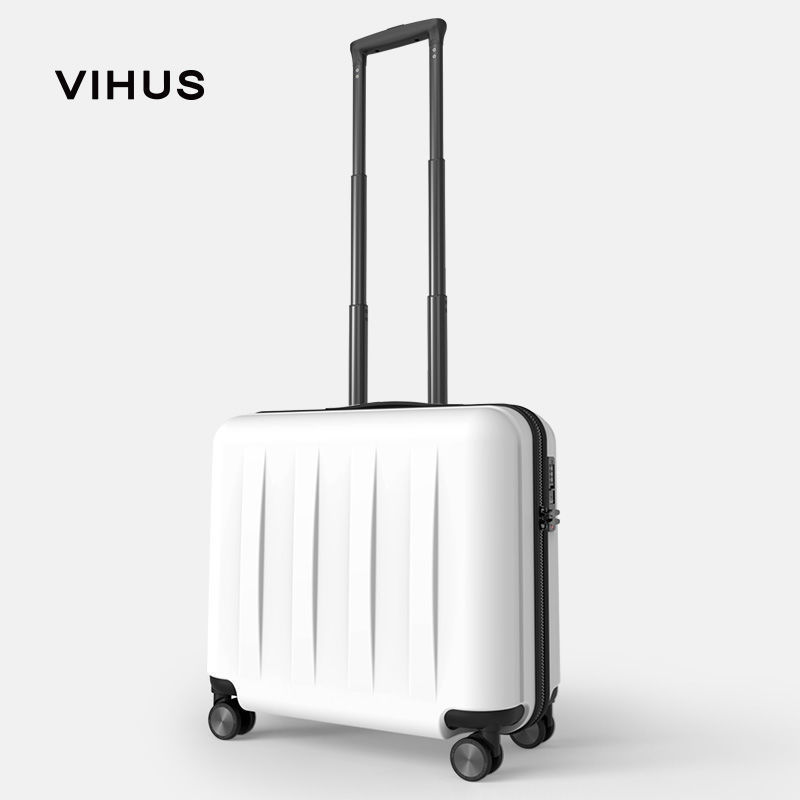 Vali nhựa PC nhẹ 18 inch cho nữ, bánh xe đa hướng, khóa mật khẩu, xách tay lên máy bay — Kiểu khóa kéo V5001 --- màu trắng, Kiểu khóa kéo V5001 --- màu đen, Kiểu khóa kéo V5001 --- màu xám không gian