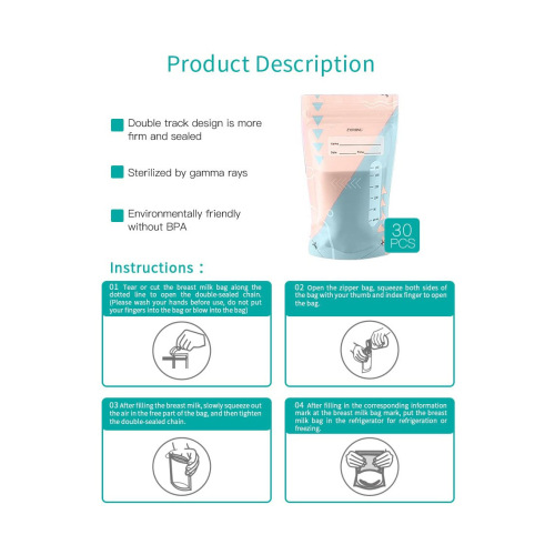 Cross-border breast milk storage bag double-layer self-sealing liquid food bag, 1 bag contains 20 pieces