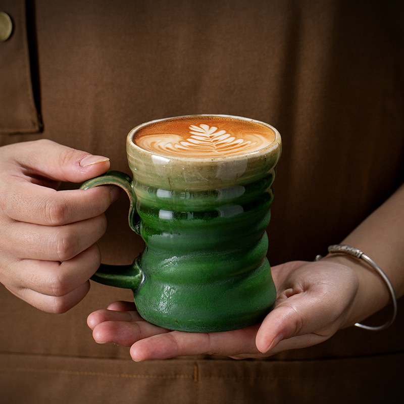 窯変コーヒーカップ セラミックマグカップ レトロ家庭用ウォーターカップ クロスボーダー粗陶器 大容量ビールカップ 軽奢|undefined
