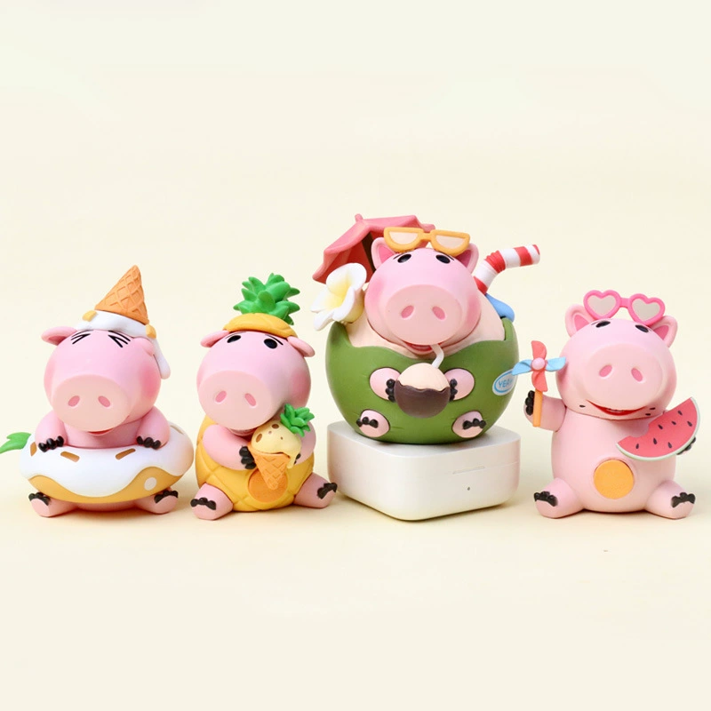 Минифигурка из мультфильма, креативная кукла, украшение для стола, бижутерия, свинья