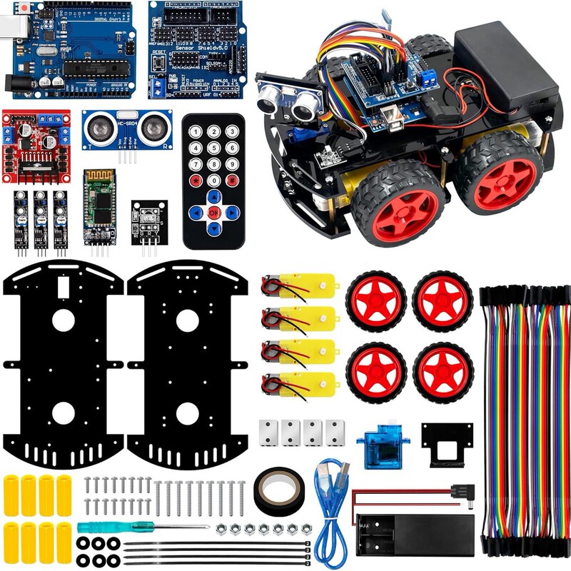 26 new smart car models, 4-wheel DIY kit, 4WD robot car, suitable for UNO 4-wheel smart cars