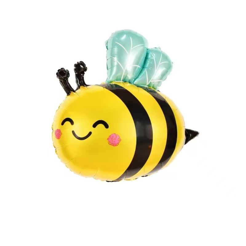 Lado volando mariposa mariquita flor película de aluminio globo decoración de la fiesta de cumpleaños de los niños forma de mariposa globo al por mayor