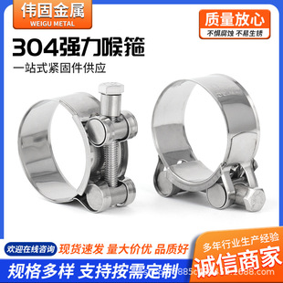 304 Strong Hose Clamp Supply European Style Hose Clamp Fixed Pipe Clamp Single Head Stainless Steel Polished Reinforced Hose Clamp Hoop