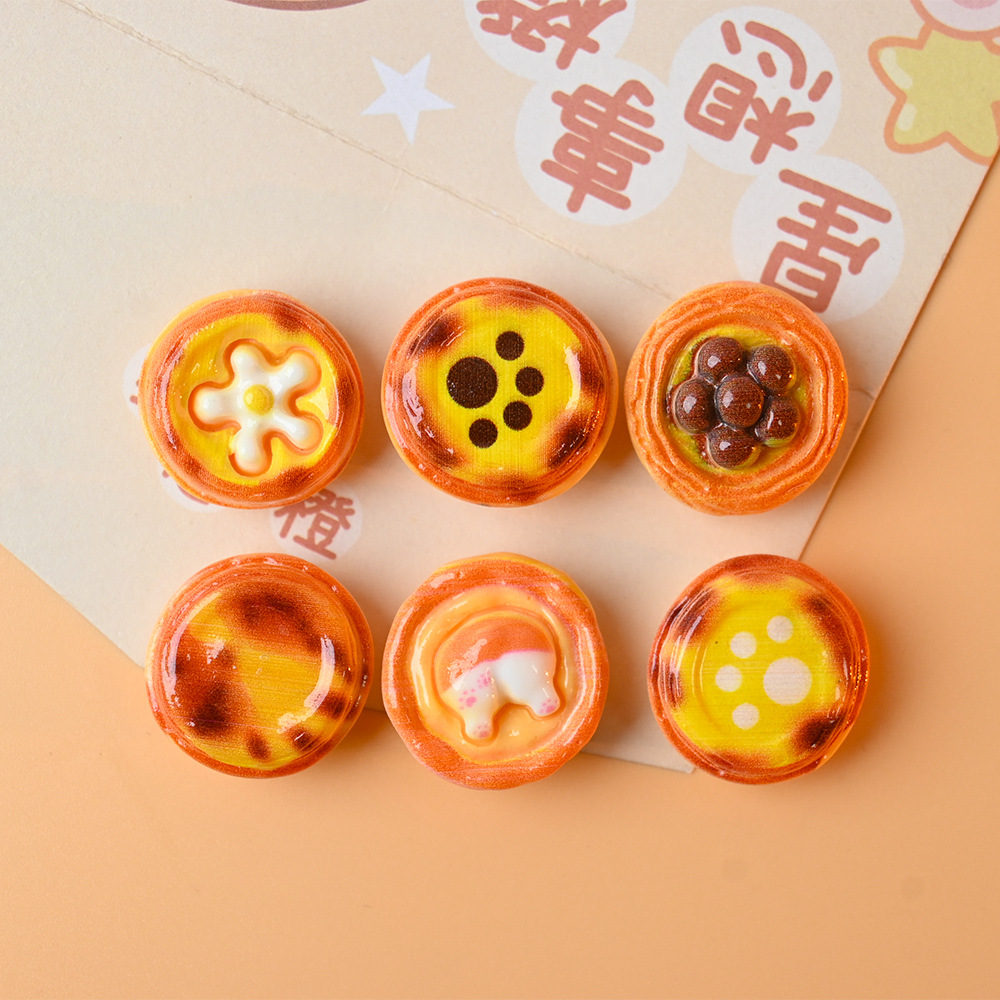 仿真微缩食玩爪爪花样蛋挞过家家玩具diy树脂配件立体小摆件装饰