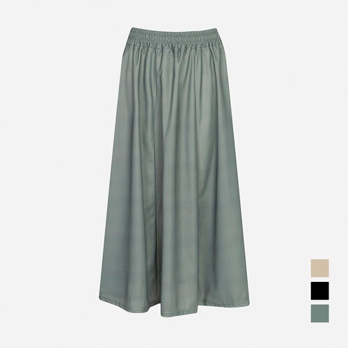 High-waisted pleated skirt, autumn and winter medium-length, good drape, solid color, slimming A-line long dress, 2025 model