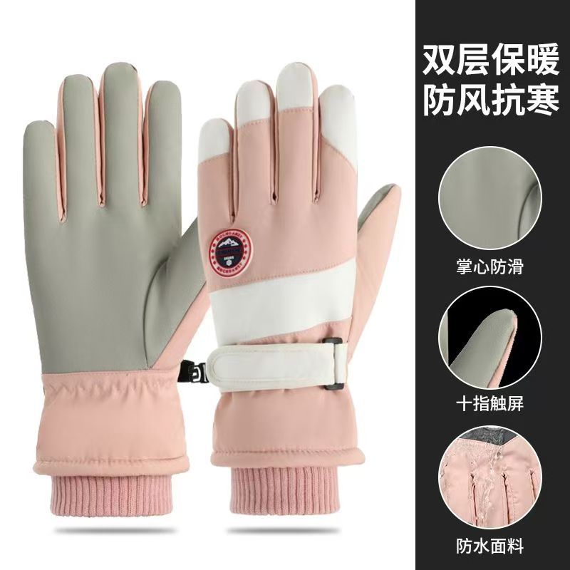 卸売 新型スキー用手袋 冬用 男女兼用 裏起毛 厚手 タッチスクリーン対応 保温 アウトドア サイクリング スポーツ 防風 防寒