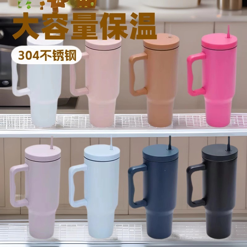 Taza de hielo con mango taza de gran capacidad unisex 304 taza de acero inoxidable portátil para automóviles al por mayor sin