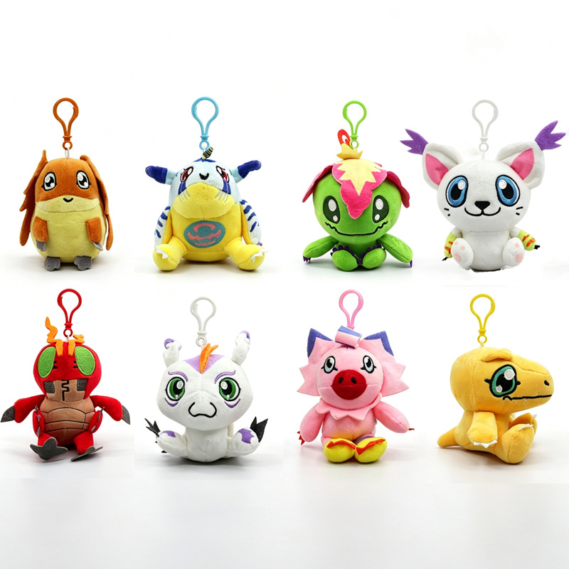 Cross-border new digital monster plush toy keychain, backpack charm, hanging ornament, keychain, claw machine prize