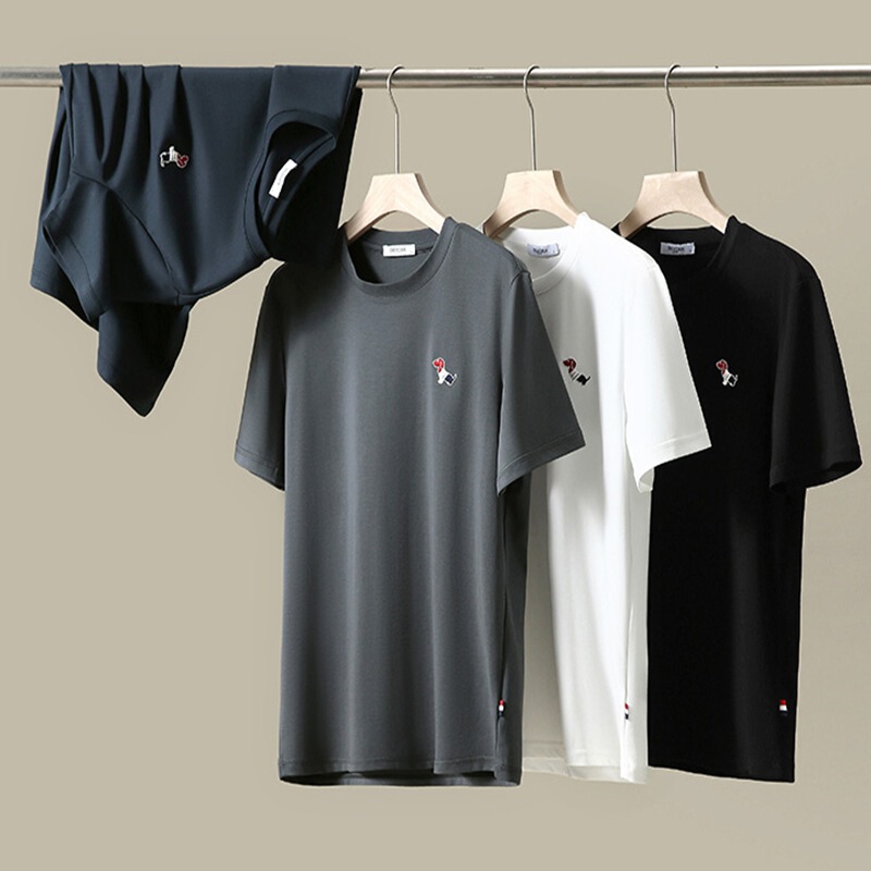 Comfortable to no friends! Moisture absorption and quick drying! Foreign trade men's spring and summer soft skin breathable casual short sleeve T-shirt