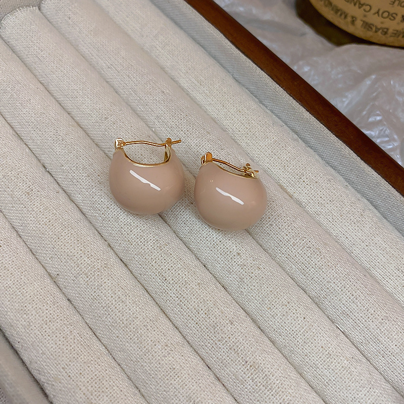 1 Pair Quantity 1 Pair Retro Ball Enamel Plating Copper Hoop Earrings
