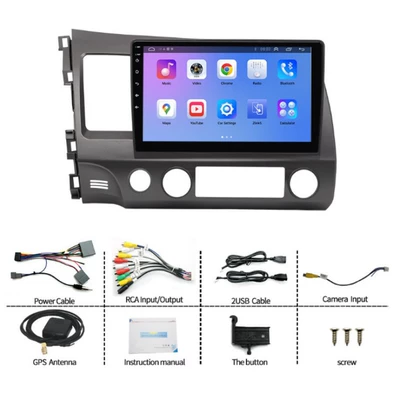Suitable for Honda 06-12 Old Civic Large-Screen Car Smart Gps Navigation 10.1 High-Definition Driving and Reversing Record (DVD Navigation) - official-standard-configuration-264g-reversing-rear-view-101inch