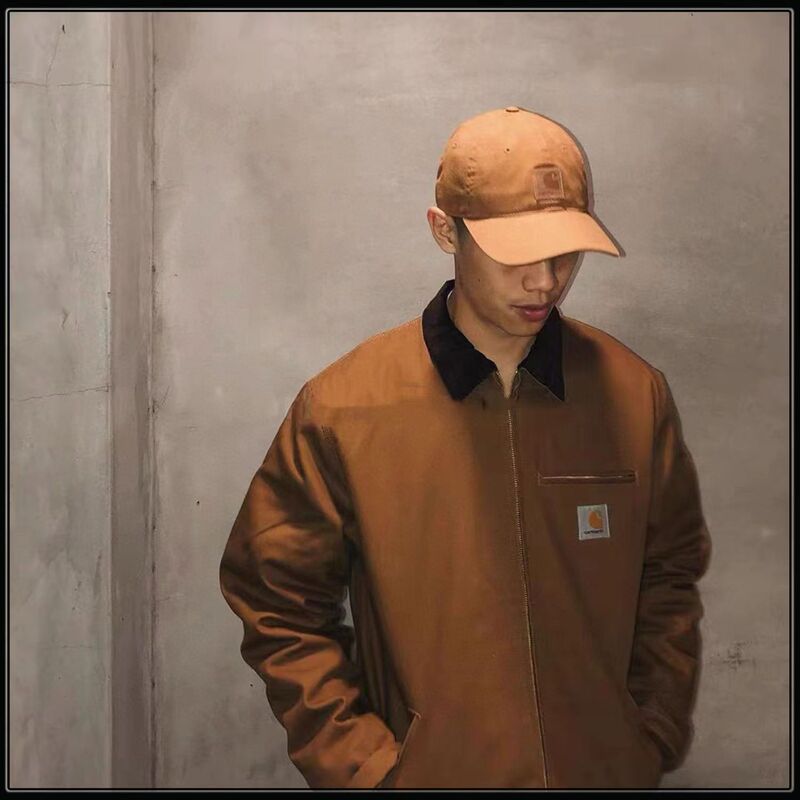 Thin Carhartt Wip Detroit Vintage Canvas Heavy-Duty Work Jacket with Cotton Lining