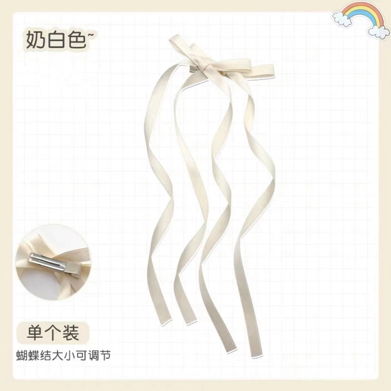 Dulce ballet punto de tormenta diamante arco clip para el cabello de mujer detrás de la cabeza alta cola de caballo banano tocado de cabello primavera image 13
