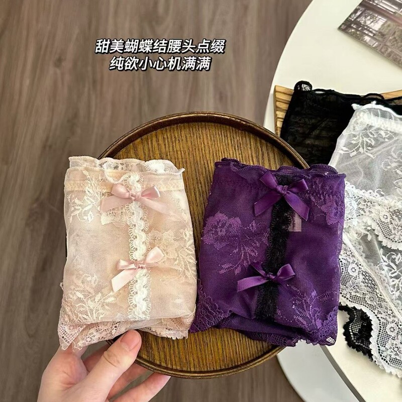 Jiazhi Pure Ballet Style Sexy Pure Lust Lace Underwear Mid-High Waist Breathable Cotton 10A Antibacterial Briefs for Women Jiazhi Pure Ballet Style Sexy Pure Lust Lace Underwear Mid-High Waist Breathable Cotton 10A Antibacterial Briefs for Women