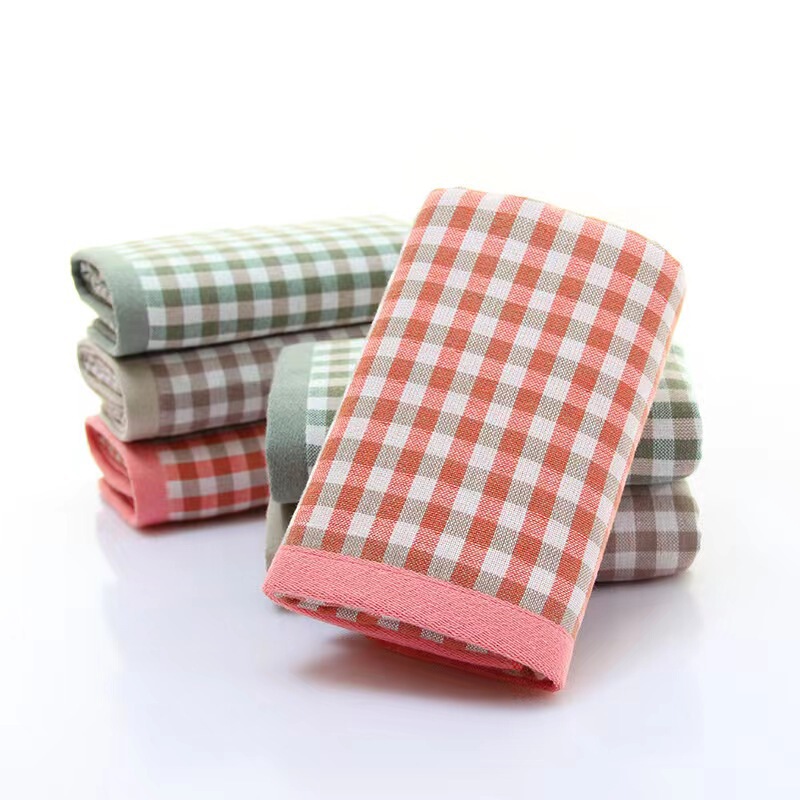 Towel cotton Japanese simple Plaid gauze adult household daily face towel supermarket gift gift box factory wholesale Towel cotton Japanese simple Plaid gauze adult household daily face towel supermarket gift gift box factory wholesale