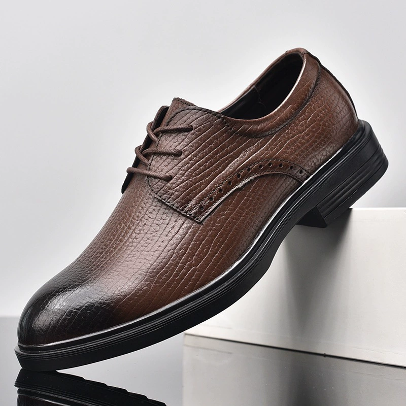Бизнес-обувь из натуральной кожи Мужская обувь из натуральной кожи из кожи кожи с рисунком на голове Британская модная свадебная обувь Офисная обувь