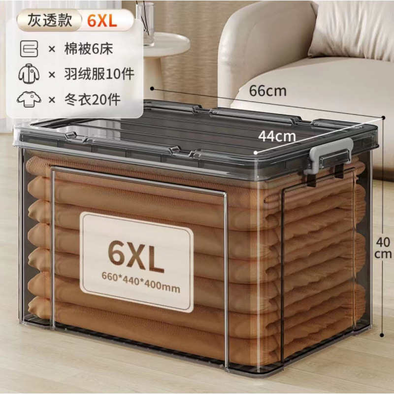 衣服玩具整理箱大容量透明收纳箱塑料收纳盒零食后备储物箱子|undefined
