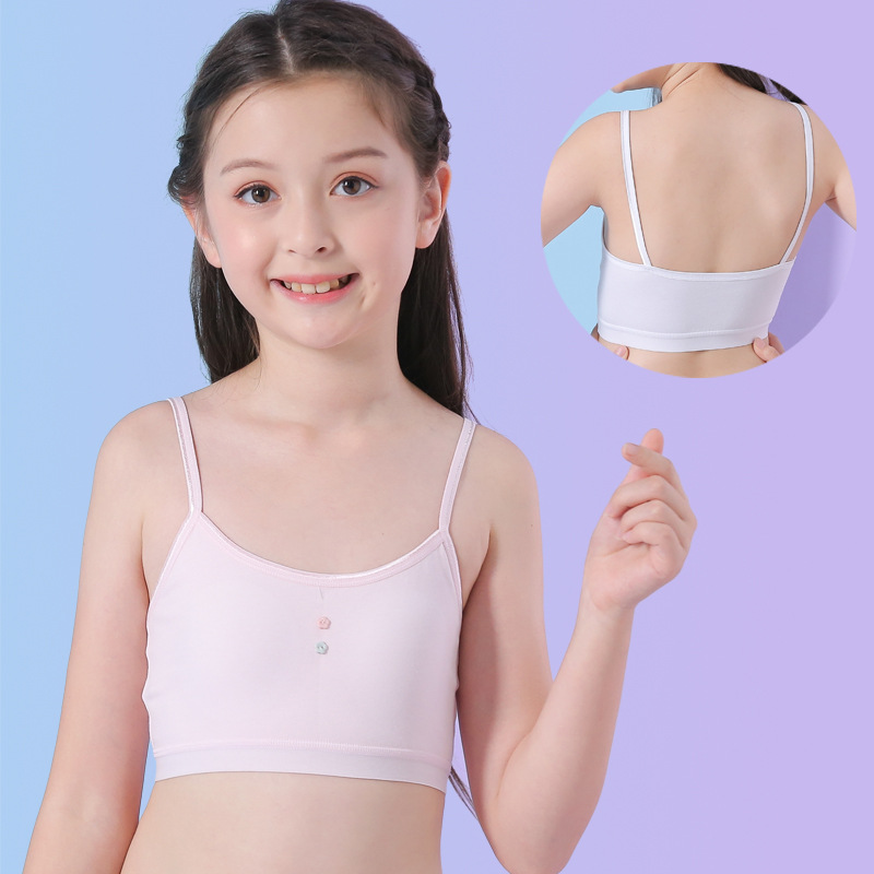 Chaleco pequeño para niñas en etapa de desarrollo, ropa interior para adolescentes, sujetador estilo coreano para niñas de primaria y secundaria, transpirable y absorbente del sudor.