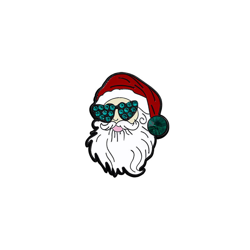 Broche de Navidad insignia de aleación caricatura adorable Santa Fe Navidad decoración de mochila escolar