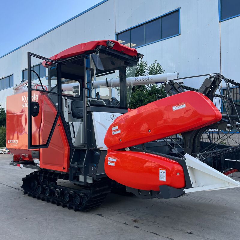 Fully Automatic Kubota Rice Harvester, Fully Feed-Type Combine Harvester, Agricultural Crawler-Type Dual-Purpose for Both Wet and Dry Conditions