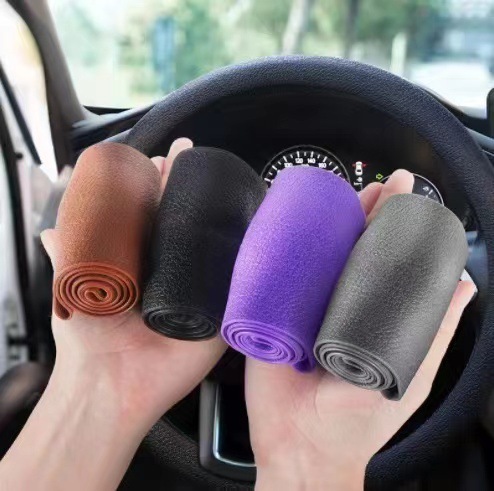 Car silicone steering wheel cover summer ultra-thin anti-slip sweat-absorbent steering wheel cover four seasons unisex soft