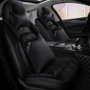 Car Cushion Winter Short Plush Cartoon Cute Women's All-inclusive Seat Cushion Goddess Winter Seat Cover Internet Celebrity Wool Cushion